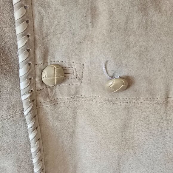 VTG Weathervane Women Suede Leather Coat Med Hood Fleece Lining Western Cowgirl - Picture 5 of 12